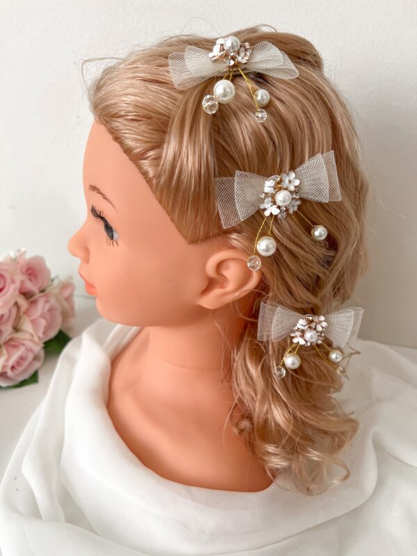 Spinka – kokardka Pearl and Flower