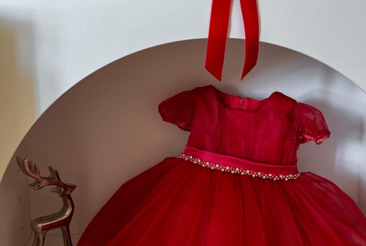 czerwona sukienka tiulowa dla dziewczynki święta bożego narodzenia